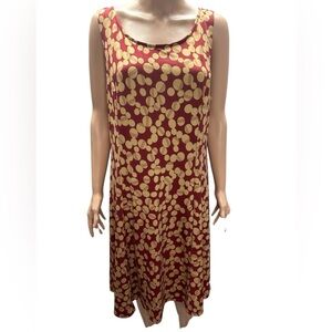 Perceptions - New York - EC - Red and Gold Sleeveless Dress